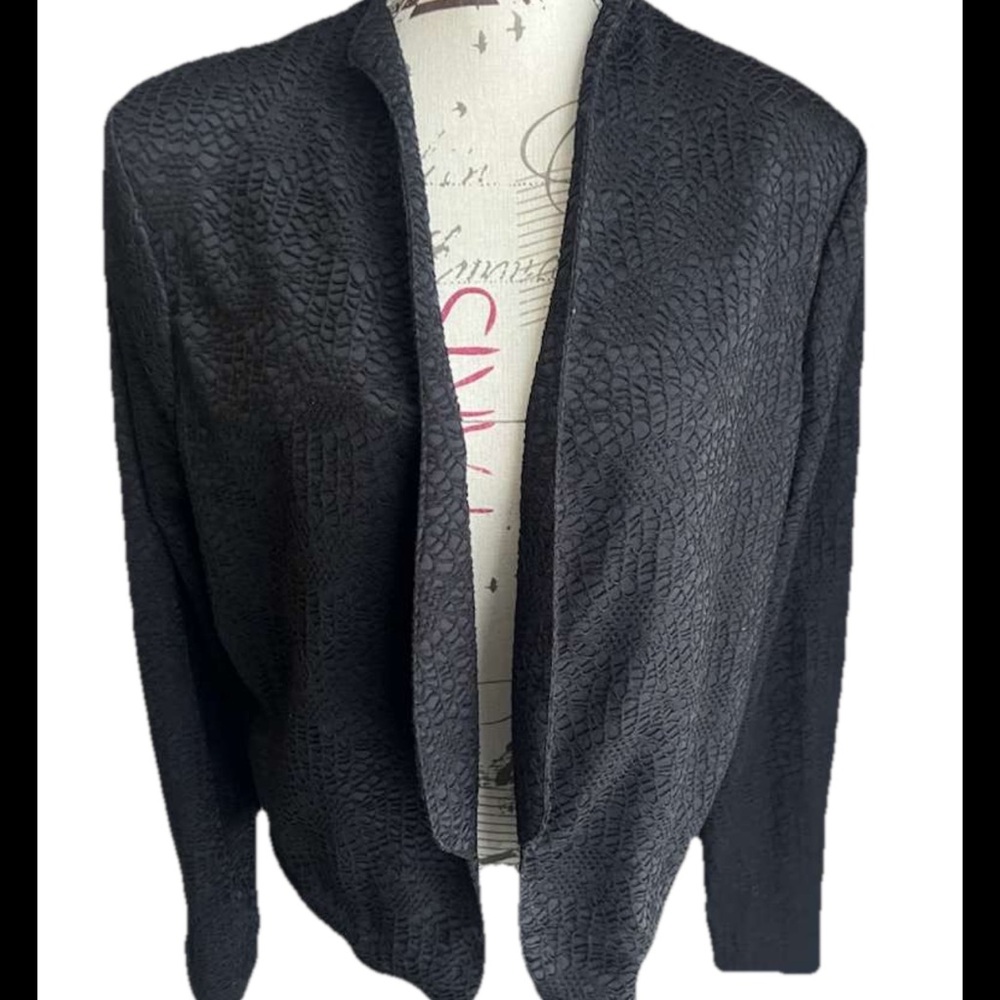Mossimo Supply Co. Black Cropped Jacket with Crochet Overlay Women’s Size XXL